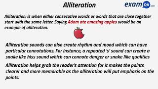 Personification Alliteration and Onomatopoeia  GCSE English Language [upl. by Fabozzi595]