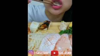 sasasmr sushi mukbang shorts sushi asmr viral shortvideoshorts [upl. by Aremahs]