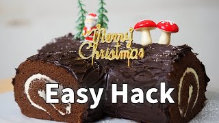 How to Make a Christmas Log Cake the Easy Way [upl. by Necyla777]