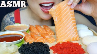 ASMR SALMON SASHIMI SLAB FIRE MAYO SAUCE  MOCHI CREAM DESSERT EATING SOUND NO TALKING  SASASMR [upl. by Waite293]