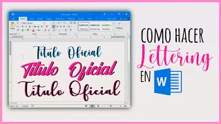 Como hacer Lettering en Word  Consejos  Recomendaciones [upl. by Sixela942]