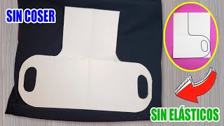 Como hacer un tapabocas o mascarilla SIN COSER y SIN ELÁSTICOS  Tapabocas en casa fácil y rápido [upl. by Menis]