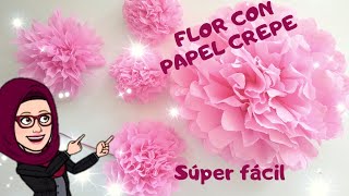 DIY🌸Como hacer FLORES de papel crepe o china SENCILLA Y FÁCIL 🌸2 modelos [upl. by Anegue]