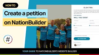 How to create a petition on NationBuilder [upl. by Levitt]