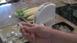 Shrimp Butler  Shrimp Peeler and Deveiner How To Demonstration and Assembly [upl. by Aivataj679]