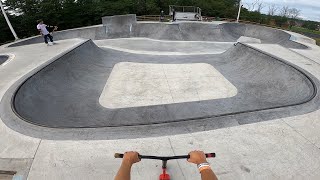 RIDING 3 MILLION SKATEPARK ON SCOOTER [upl. by Arremat]