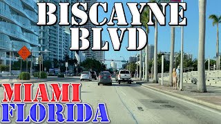 Biscayne Blvd  Miamis LONGEST Street  FULL Route  Florida  4K Street Drive [upl. by Aiclef]