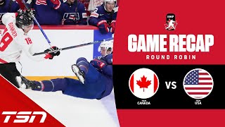 Canada vs USA  2023 World Juniors Highlights [upl. by Tonye]