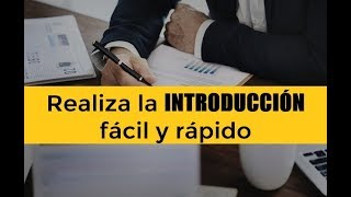 CÓMO HACER LA INTRODUCCIÓN DE UN TRABAJO DE INVESTIGACIÓN [upl. by Yrrem]