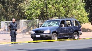 RAW Aftermath of bank robbery chase in north Stockton [upl. by Dahsraf]