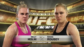 EA Sports UFC  Holly Holm vs Ronda Rousey Fight 2 Bloodbath KO [upl. by Nosnevets]