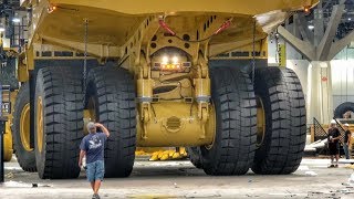 Moving a massive Caterpillar 794AC dump truck [upl. by Innad439]