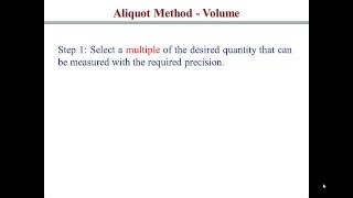 The Aliquot Method [upl. by Anivram]