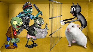 Hamsters escape from zombie prison  Maze With Traps  HAMGO amp Monster [upl. by Arawaj]