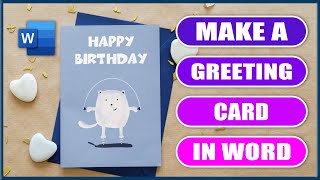 How to make a GREETING CARD in word  BIRTHDAY CARD [upl. by Yoccm]