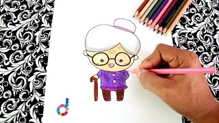 Cómo dibujar una Abuelita ancianita paso a paso  How to draw a Granny old lady [upl. by Ityak]