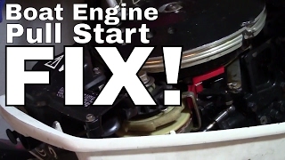 Johnson Evinrude Outboard Pull Start Recoil RepairHOW TO FIX [upl. by Ailet]