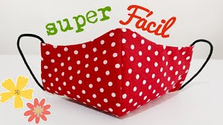 Como hacer un cubreboca caserotapabocas de tela fácilmascarilla en 5 minutos face mask tutorial [upl. by Wilfreda]