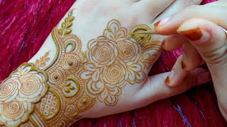 Gorgeous Henna Design for hand  Mehers Henna [upl. by Mora]