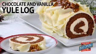 How to Make a Chocolate and Vanilla Yule Log Cake [upl. by Kavanagh]