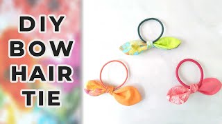 DIY Hair Ties  Knot Bow Hair Ties Tutorial Quick amp Easy [upl. by Niemad]