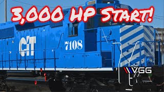 3000 HP Turbo V16 Locomotive Start Up And Tour [upl. by Schreibman12]