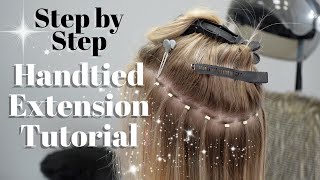 HANDTIED EXTENSION TUTORIAL NEW METHOD Wholy Hair [upl. by Ailiec532]