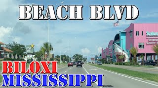 Beach Blvd  Biloxi  Gulfport  Mississippi  4K Street Drive [upl. by Adrian]