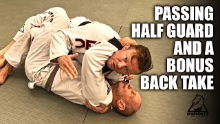 How to Pass Half Guard amp A Bonus Back Take  JiuJitsu Basics [upl. by Vizzone235]