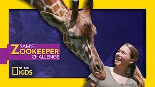 Leafy Lunchtime with Giraffes  Sams Zookeeper Challenge [upl. by Ahseel]