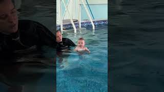 My 8 month old baby learns to swim 6 week update [upl. by Cowie466]