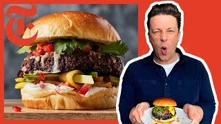 Jamie Olivers Ultimate Veggie Burgers  NYT Cooking [upl. by Joshuah134]