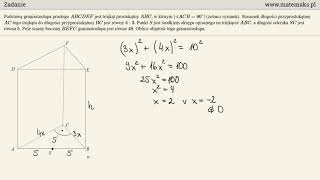 Zadanie  graniastosłup prosty [upl. by Ravid]
