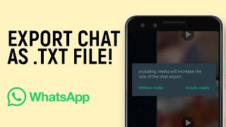 How to Export Chat Data from WhatsApp as txt File [upl. by Tijnar]