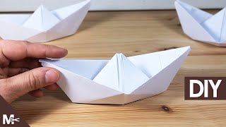 ► Como hacer un BARCO DE PAPEL Origami en 1 MINUTO ⛵ [upl. by Ellehcrad]