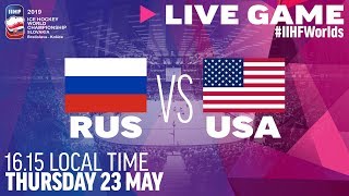 RussiaUSA  Quarterfinals  Full Game  2019 IIHF Ice Hockey World Championship [upl. by Aisile]