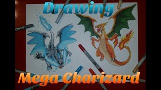 Drawing Mega Charizard  Mega Charizard X  Pokemon  TolgArt [upl. by Westley683]