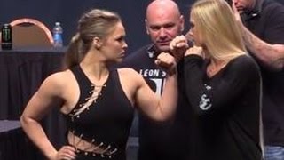 UFC 193 Ronda Rousey vs Holly Holm Staredown [upl. by Bathelda]