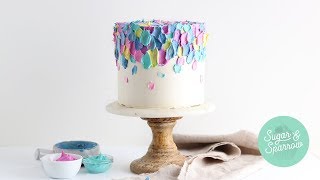 Spatula Painted Buttercream Cake Tutorial [upl. by Irrem]