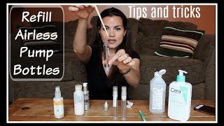 TUTORIAL Refilling Airless Pump Cosmetic Bottles [upl. by Pasadis]