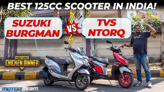 New Suzuki Burgman EX vs TVS NTorq Race XP  Comparison Test  MotorBeam [upl. by Adnima]