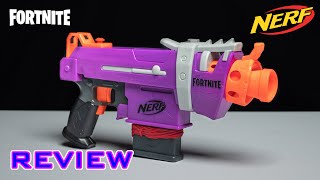 REVIEW Nerf Fortnite SMGE  Stryfe Reskin [upl. by Tija8]