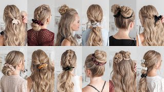 12⚡️EASY SCRUNCHIE HAIRSTYLES  Missy Sue [upl. by Sarad]