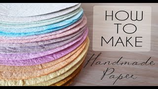 DIY  How to make handmade paper from recycled materials  PAPER MAKING [upl. by Clareta]