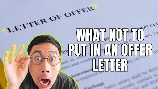 Job Offer Letters What NOT To Put In It offerletter [upl. by Gennie]