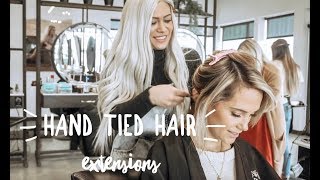 INSTALLING  BLENDING HAND TIED HAIR EXTENSIONS [upl. by Edniya]