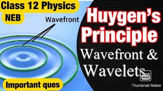 Huygen’s Principle wave theory of light  Wavefront and wavelets Concepts  Class 12 NEB Physics [upl. by Hplar]