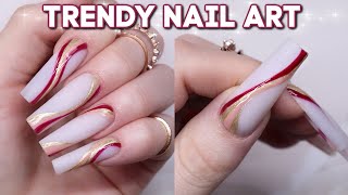 TRENDY NAIL ART ✨ SWIRL NAILS [upl. by Kcirdled]