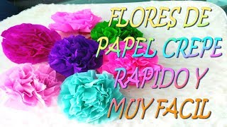 flores de papel crepe faciles de hacer [upl. by Royden654]