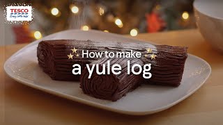 How to Make a Yule Log  Tesco Food [upl. by Sesiom]